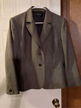 Kasper Olive Green Women's Single-Breasted Blazer